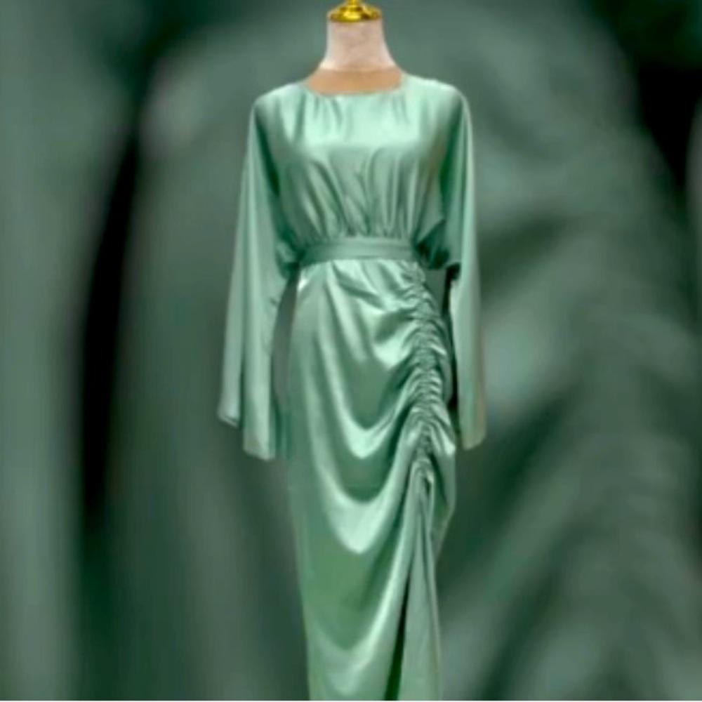 Satin long stylish abaya